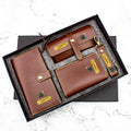 Leather Travel Set Brown