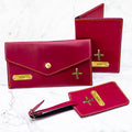 Ladies Leather Travel Set Wine