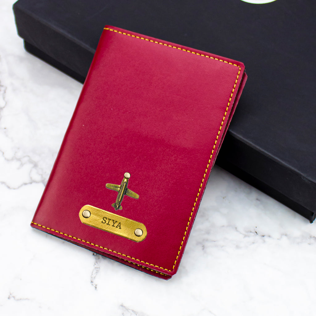Ladies Leather Travel Set Wine
