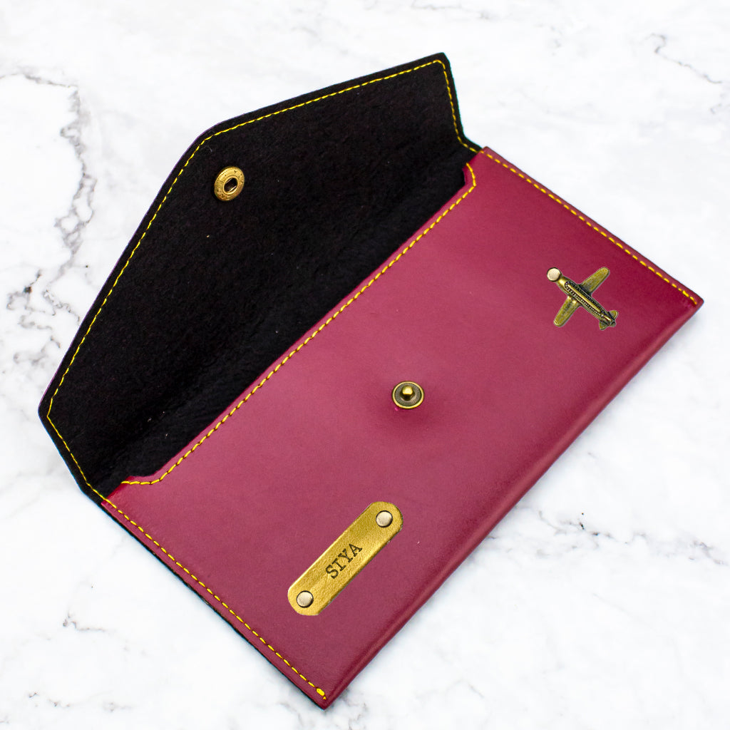 Ladies Leather Travel Set Wine