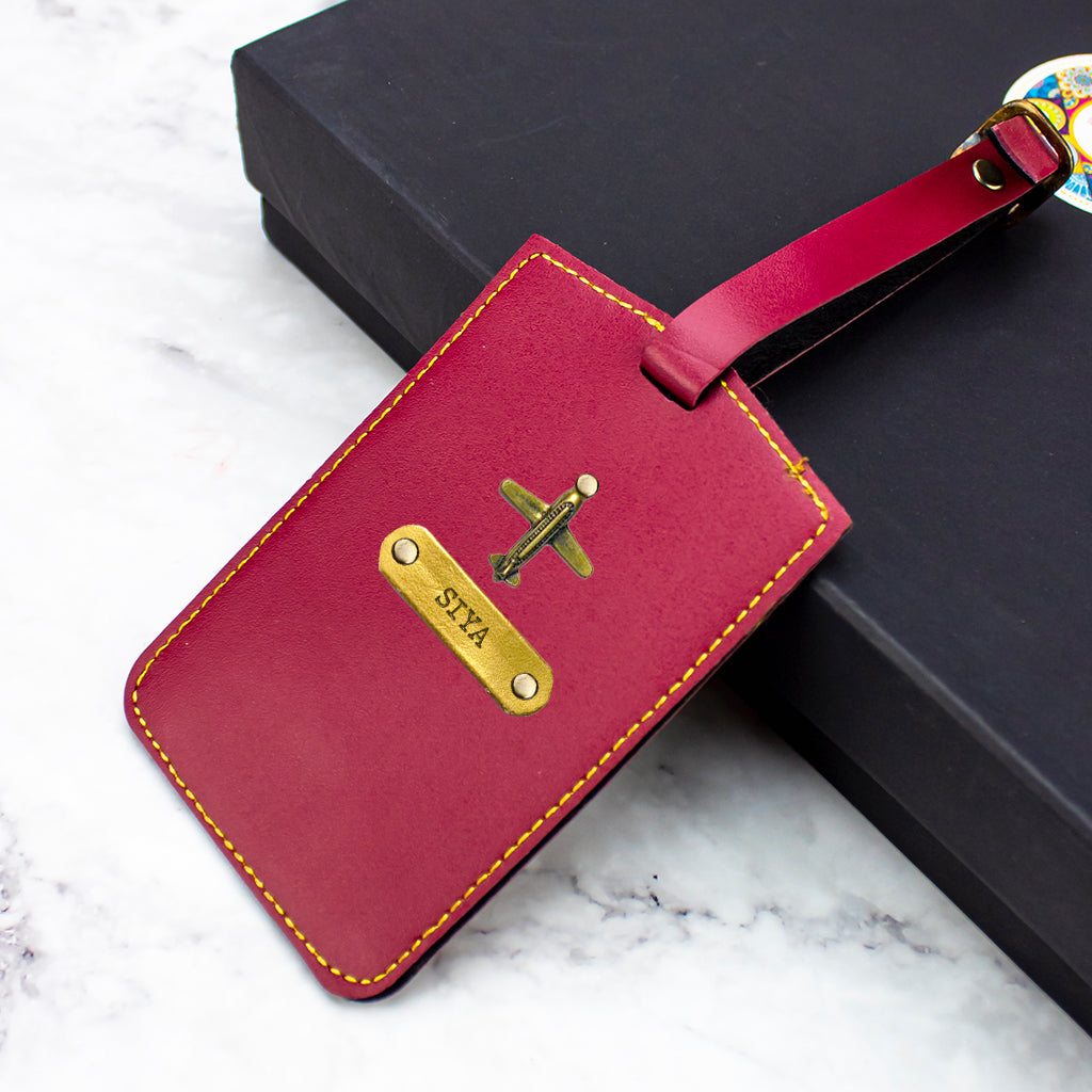 Ladies Leather Travel Set Wine