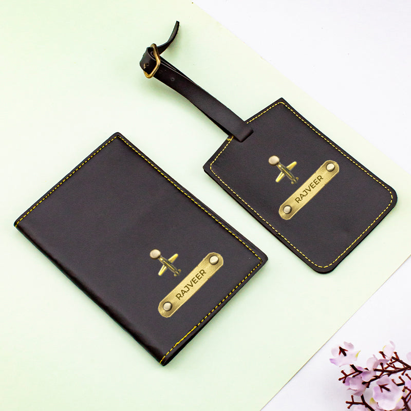 Personalised Passport Cover and Luggage Tag Combo