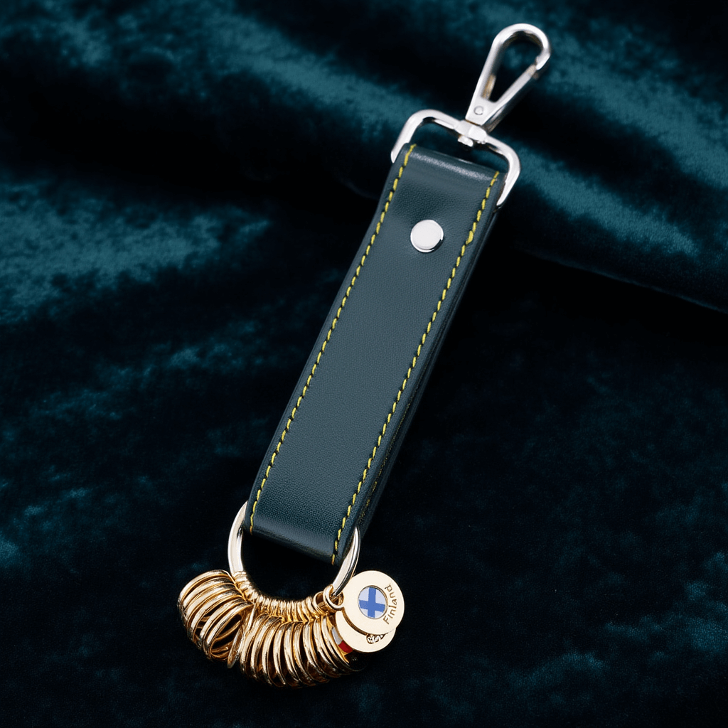 Long Leather Keychain-Black